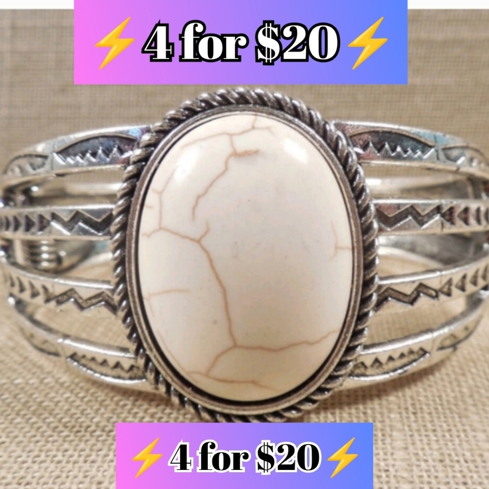 Clamper Bracelet Indigenous Style with Stone Bracelet NWOT ⚡4 for $20⚡